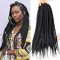 Vista 8 de Trenzas de ganchillo senegalés de 12 pulgadas para mujeres negras, paquete de 6 unidades de cabello de ganchillo con extremos rizados 1B#