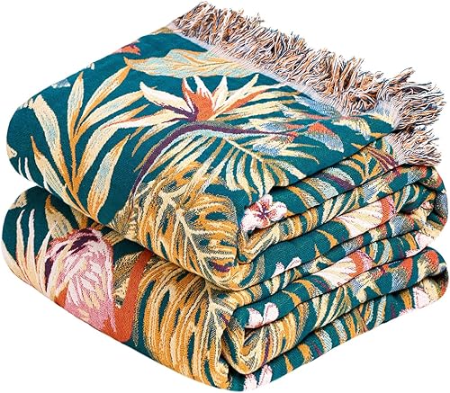 Miniatura 30 de Manta de arrullo Boho - 50"x60" 100% algodón ultra suave y ligera, manta de otoño de 4 capas transpirable, mantas de muselina para cama y sofá,