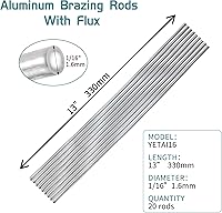 Vista 2 de Varilla de soldadura de aluminio 1/16 para antorcha de propano, varillas de soldadura de aluminio con núcleo de fundente, sin necesidad de flujo