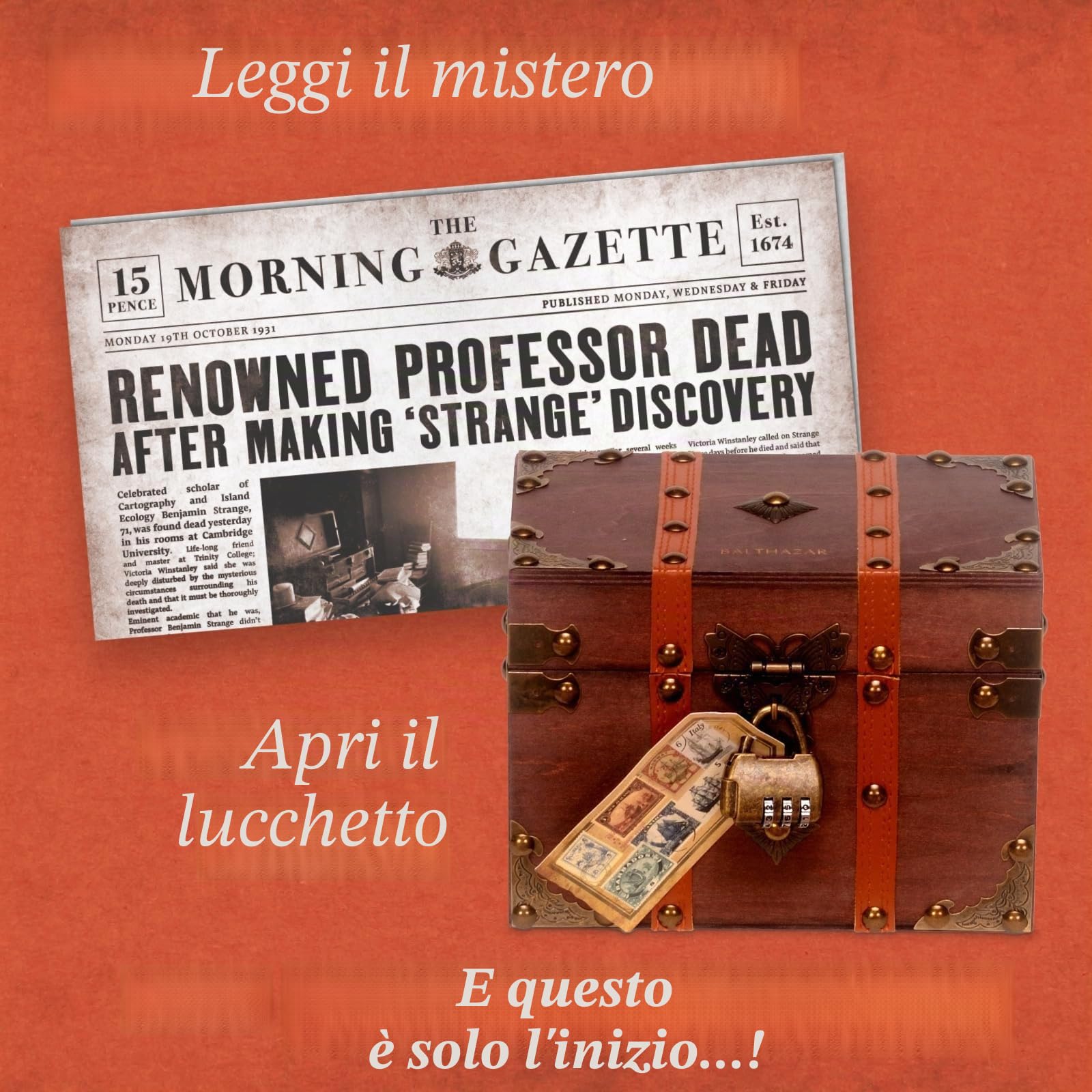 The Mystery Agency - The Balthazar Stone: Risolvi Enigmi da Escape Room in una Scatola | 20+ Oggetti Fisici ed Evidenze Reali | Giochi da Tavolo per Serate e Feste | Età 14+ | 1-6+ Giocatori