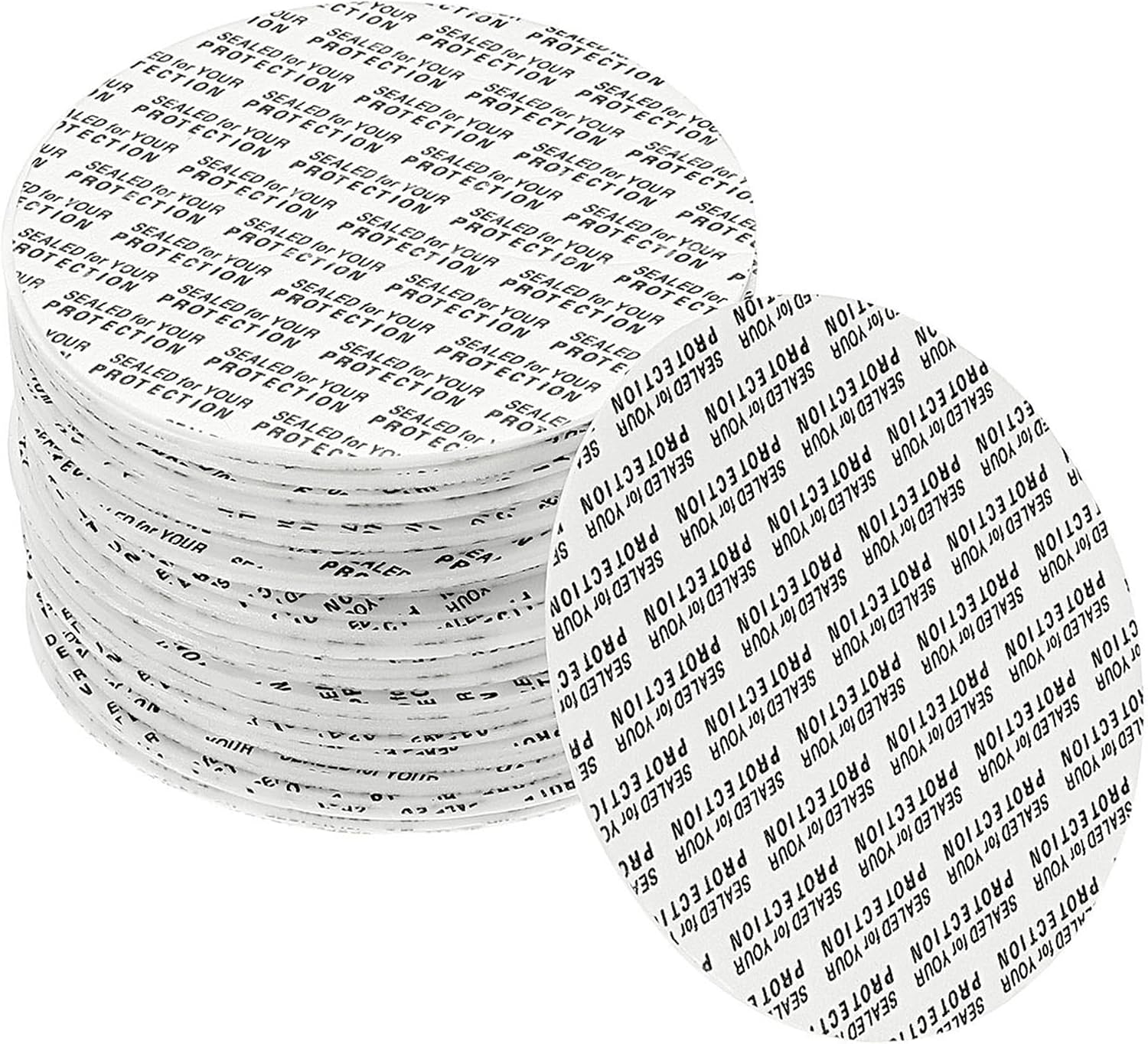 YOKIVE 50Pcs Foam Lid Liners, Polystyrene Tamper Pressure Sensitive Liners, Great for Bottle Cap Sealing (White, 89mm)