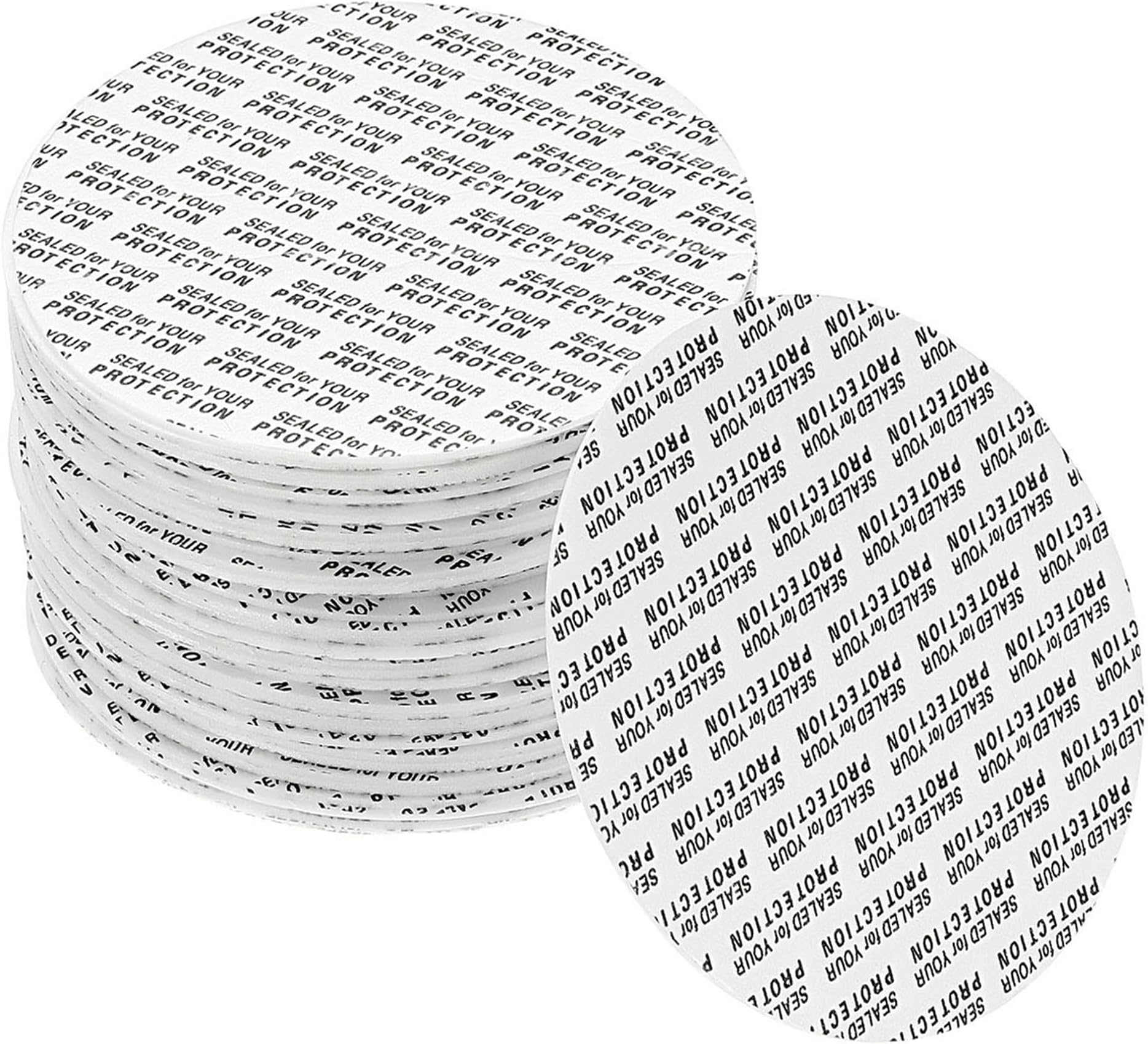 YOKIVE 50Pcs Foam Lid Liners, Polystyrene Tamper Pressure Sensitive Liners, Great for Bottle Cap Sealing (White, 89mm)