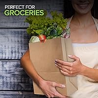 Vista 4 de Stock Your Home Bolsas de papel kraft marrón de 52 libras (50 unidades) – Bolsas de comestibles grandes a granel para compras