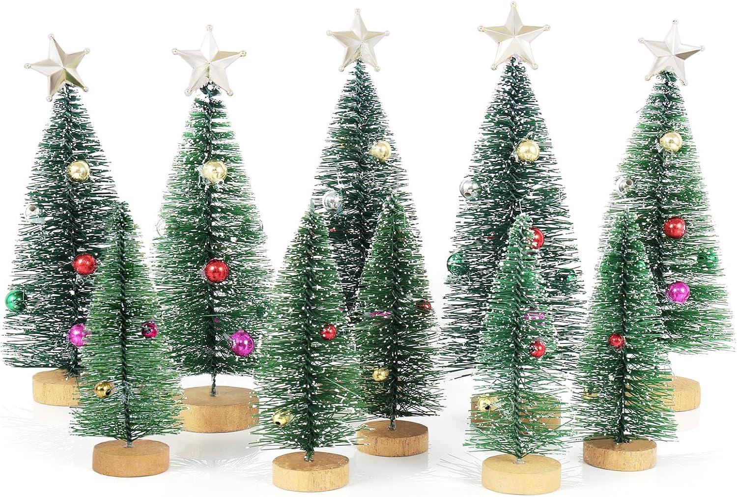 Pack of 10 Christmas Tree Mini Artificial 15/10 cm Mini Christmas Sisal