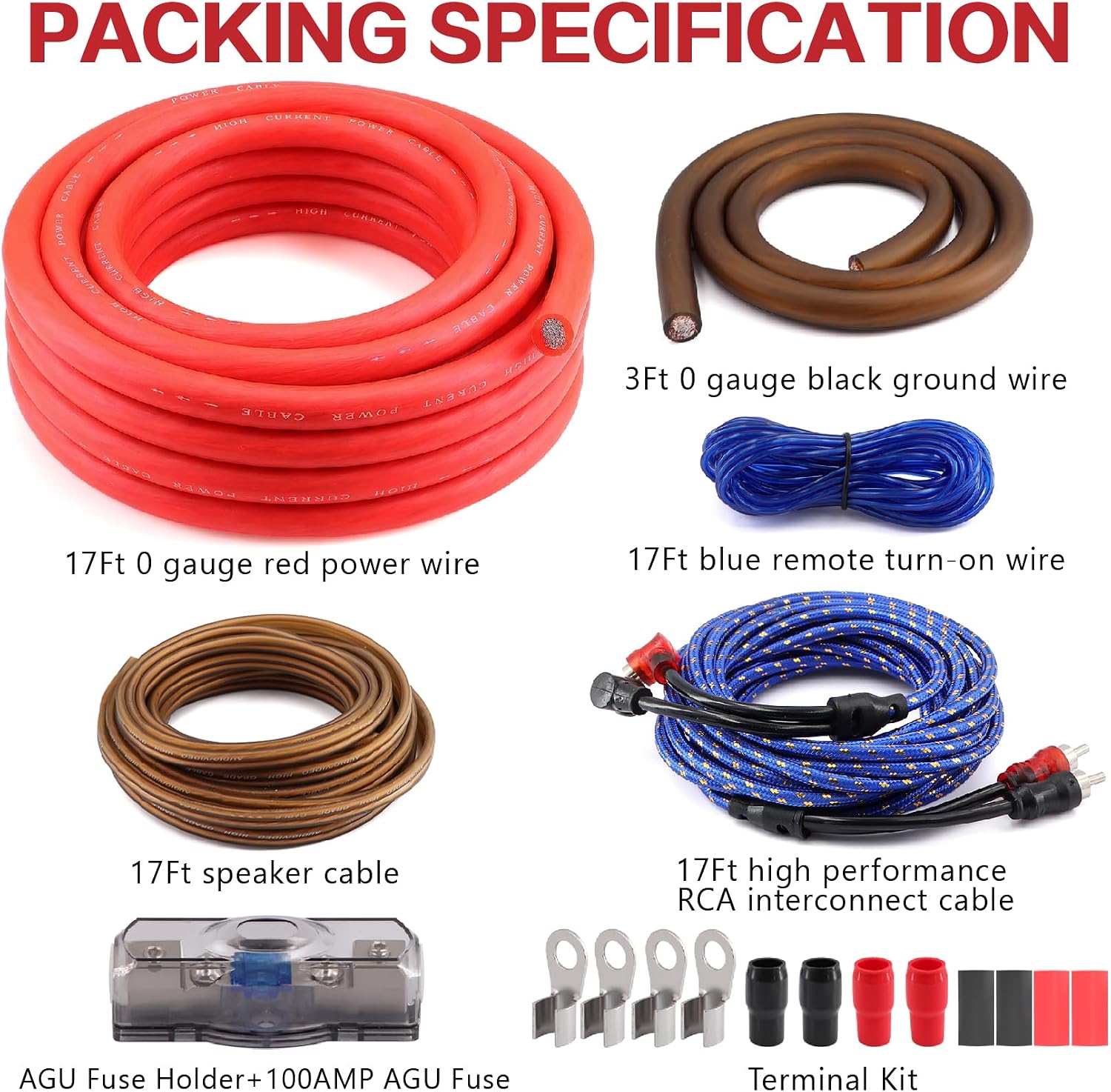 0 Gauge CCA Amplifier Wiring Kit 3000W Subwoofer Car Audio Installation Kit 3 81NeQSm9JCL. AC SL1500