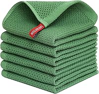 Vista 22 de Kitinjoy - Paños de cocina de 100 % algodón, tela de tejido gofrado, paño de limpieza ultrasuave, absorbente y de secado rápido.