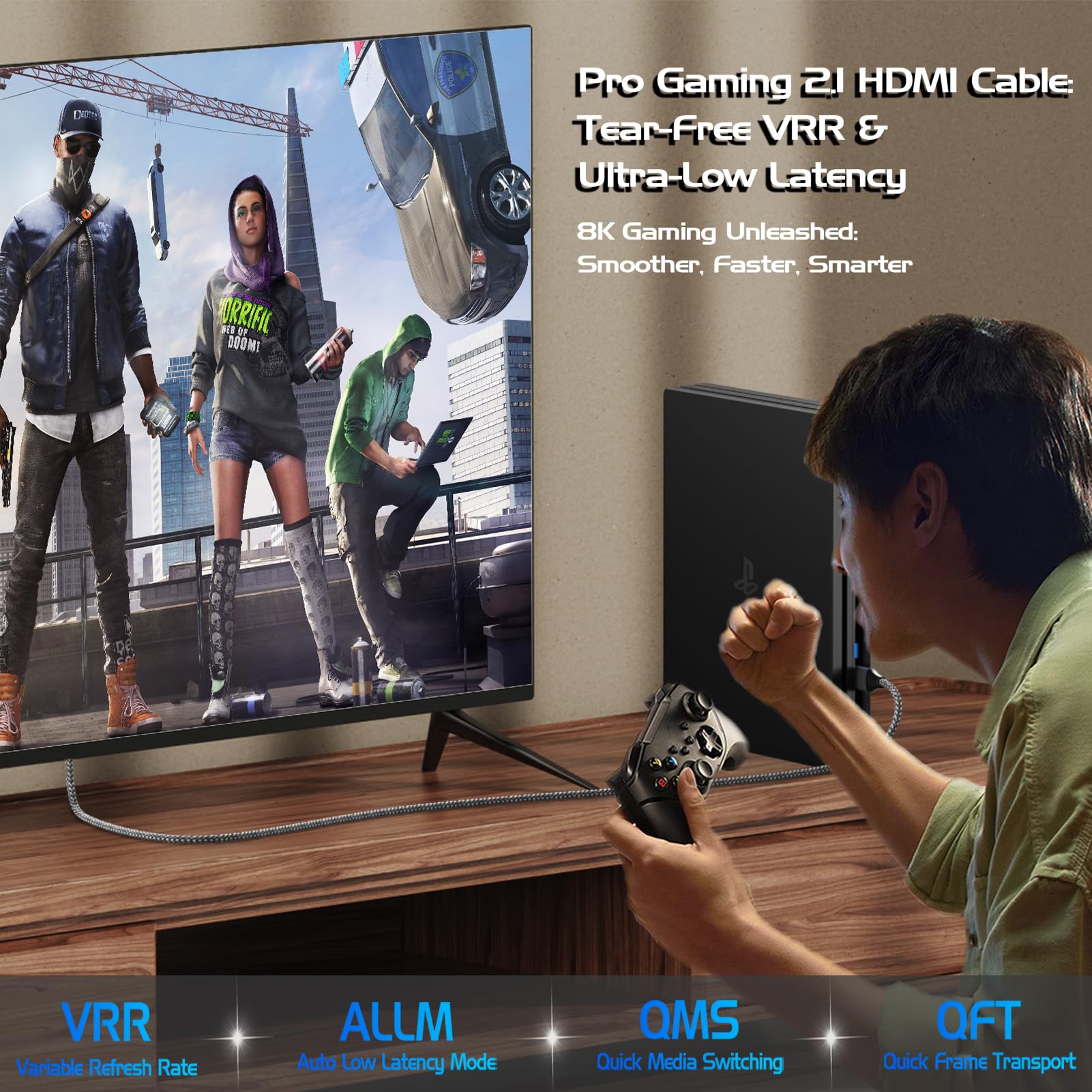 URELEGAN 8K 4K HDMI Cable 6FT 10-Pack, HDMI To HDMI Cord 4K@120Hz/144Hz, 8K@60Hz, HDMI 2.1 Support EARC, HDCP2.3/2.2, HDR10 For KVM, Fire TV Stick