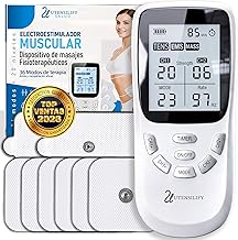 | UTENSILIFY® 3-in-1 Premium Electrostimulator | TENS | 6 Electrodes for Tens + 2 Electrodes Physiotherapy | 36 Modes + 20 Intensity Levels | Muscle Stimulator | Tens | EMS|Mass