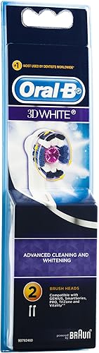 Miniatura 6 de Oral-B Recambios de cabezales de cepillo de dientes eléctricos de repuesto blanco 3D, paquete de 2