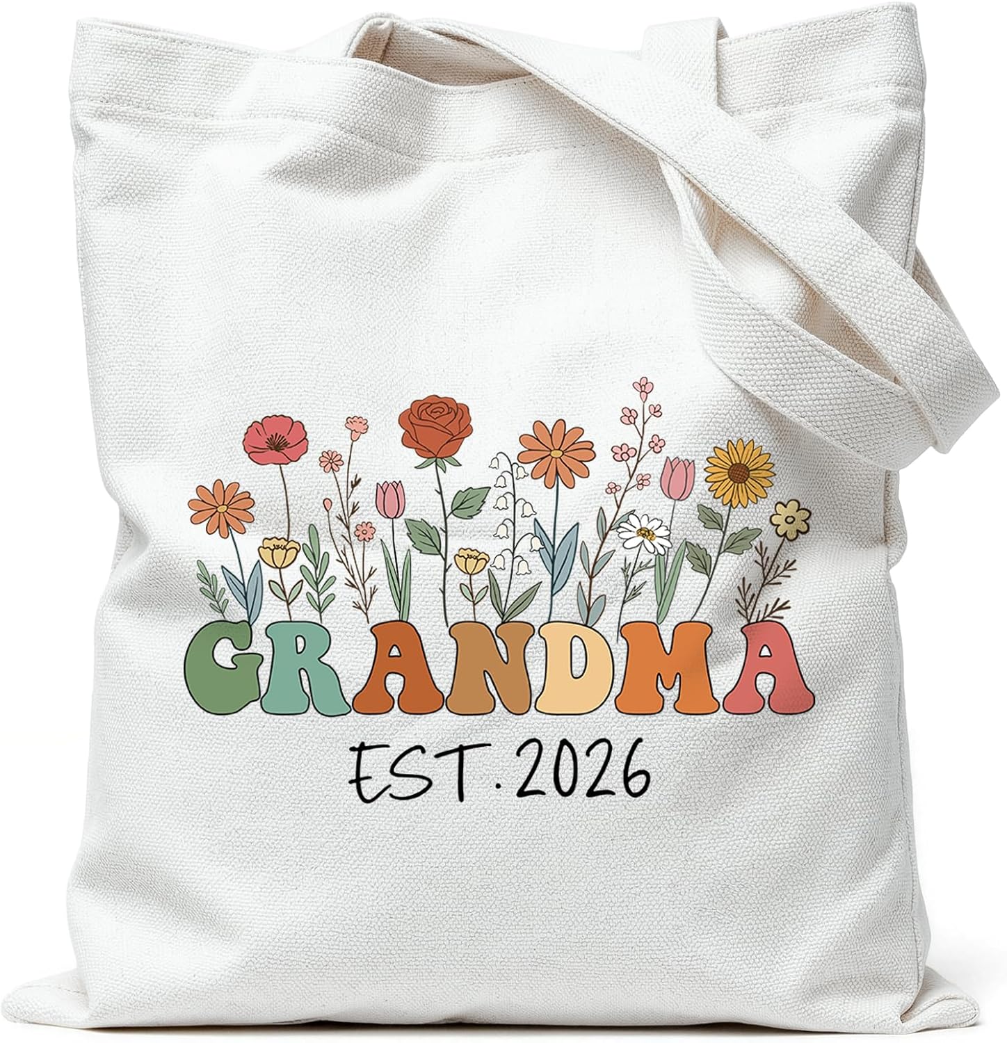 Grandma Mama Auntie Teacher Gifts Floral Canvas Tote Bags for Women