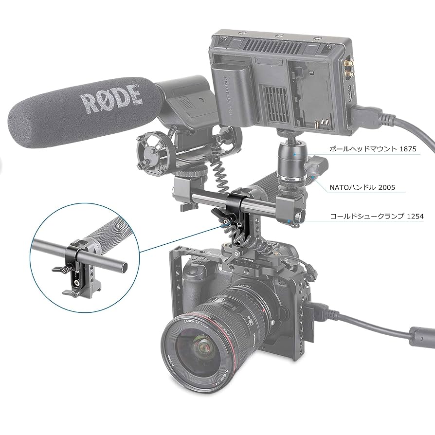 camvate DSLRハンドルグリップwithロッドクランプfor 15?mmロッドリグレールサポートカメラ三脚(1ペア) ggw725x CAMVATE DSLR Shoulder Mount Rig with Dual Handgrip Support C1769