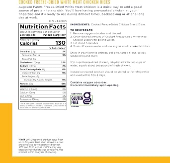 Augason Farms Freeze Dried Chicken Breast Chunks #10 Can, 16 oz