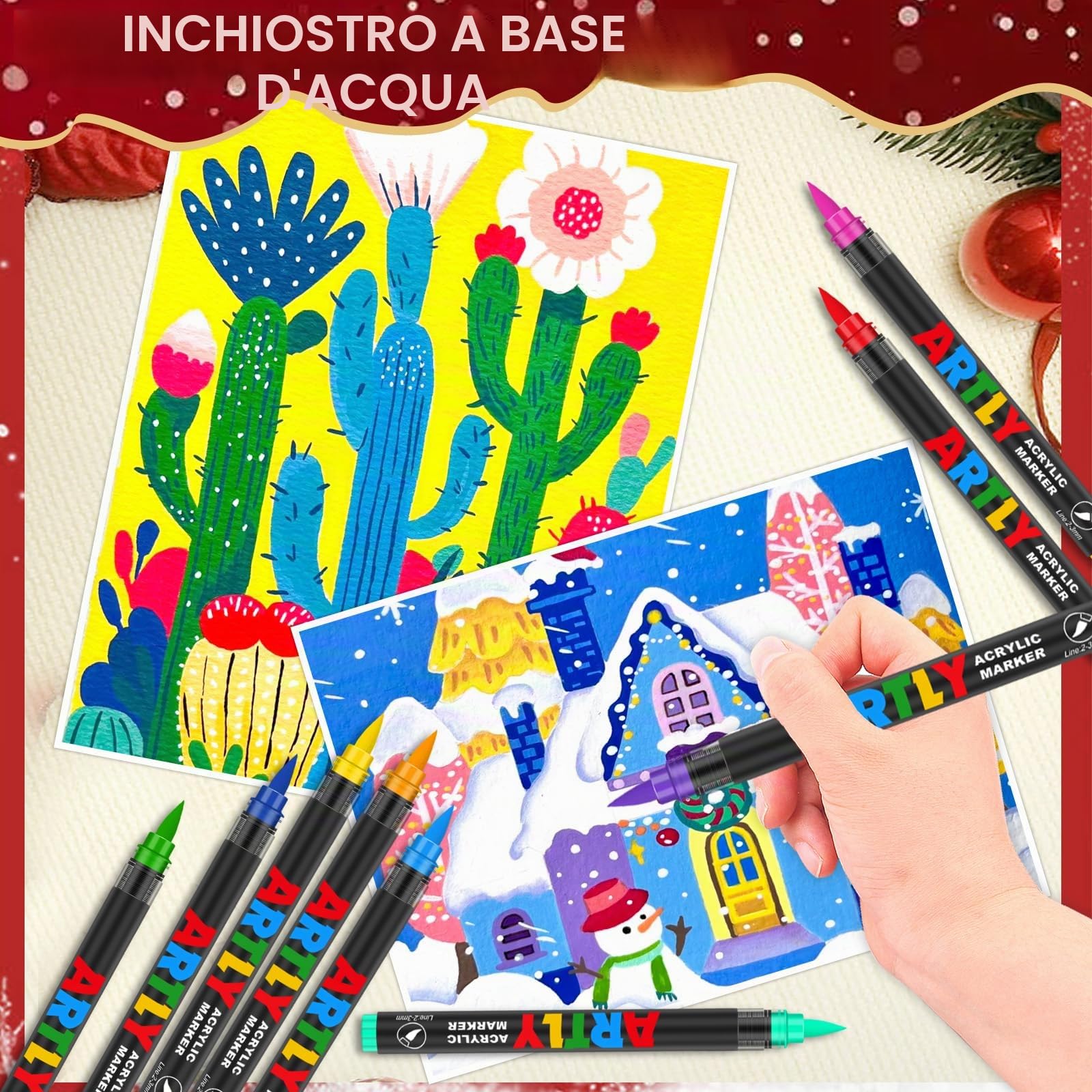 Efimeso 320 Colori Set di Acrilici Pennarelli, Acrylic Marker a base d'acqua, Colori Acrilici Professionali per la Pittura Rupestre, Tessuto, Ceramica, Legno, Tela