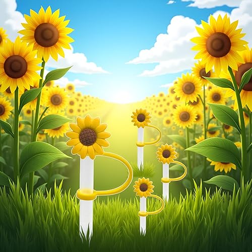 Miniatura 6 de 4 dispensadores de paja para beber, tapón de paja de girasol, tapones reutilizables a prueba de salpicaduras, herramienta de cocina, puntas de