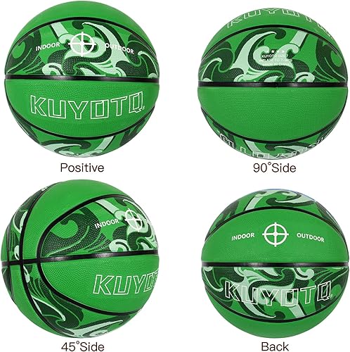 Miniatura 6 de KUYOTQ Baloncesto para niños pequeños, jóvenes y adultos (3  7) - Baloncesto grueso de goma o cuero, pequeño, suave al tacto y al aire libre,