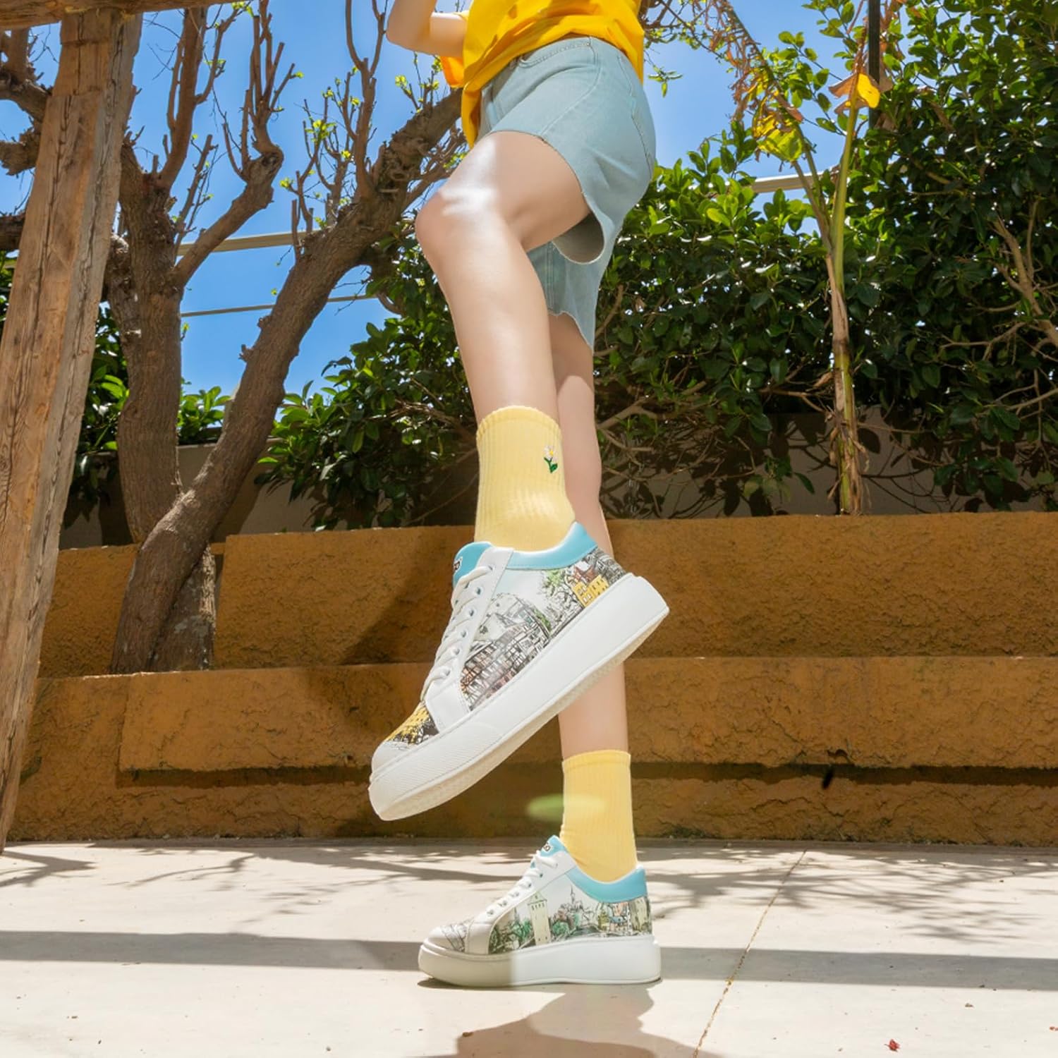 DOGO Wedge Platform Sneakers for Women - Handmade Vegan Leather, Unique Chunky Sneakers - Image 3