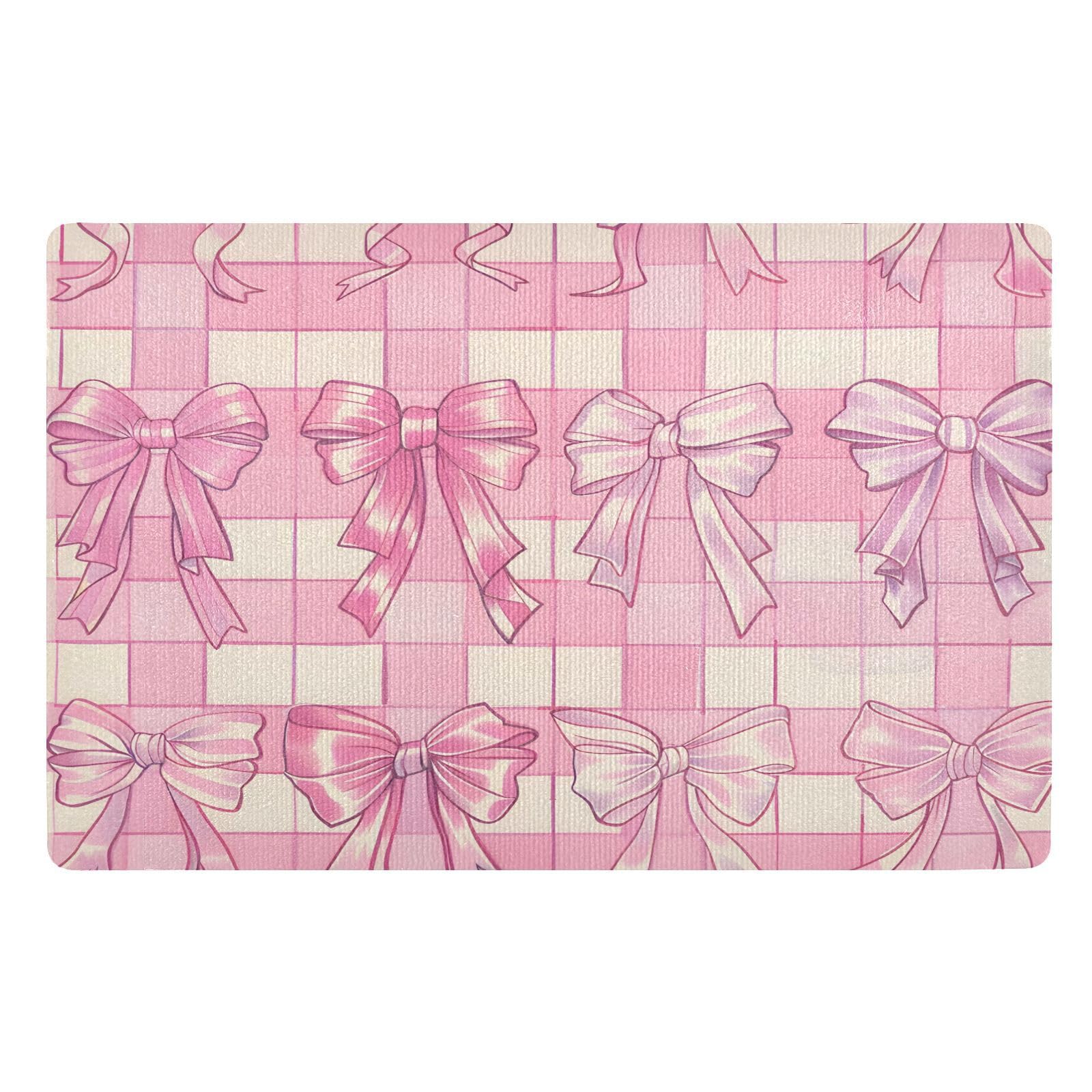 Paillasson d'interieur noeud papillon rose tapis entree pour maison chaleureuse
