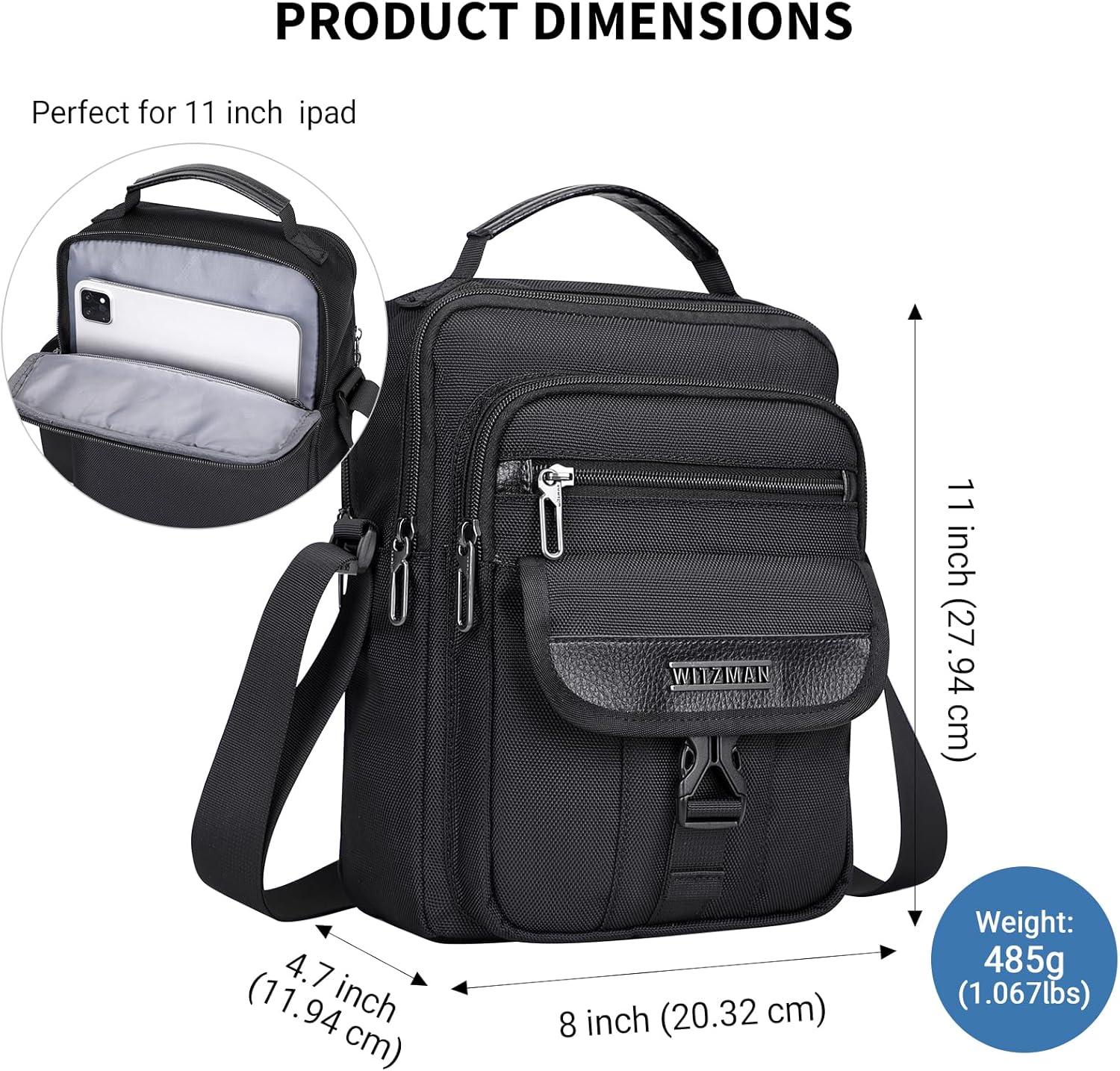 WITZMAN Carry on Travel Backpack for Men Airline Approved Convertible Nylon Duffle Backpack and Crossbody Bags Lightweight Casual Messenger Bag