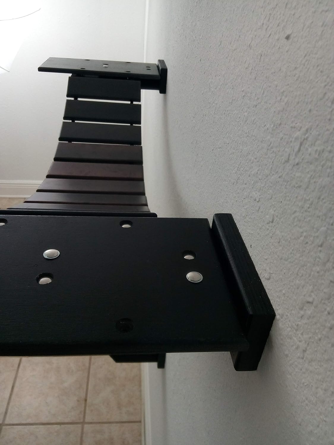 7- Pc Wall Mounted Bed Breakfast Bridge Set (30 Bridge Length, Black)