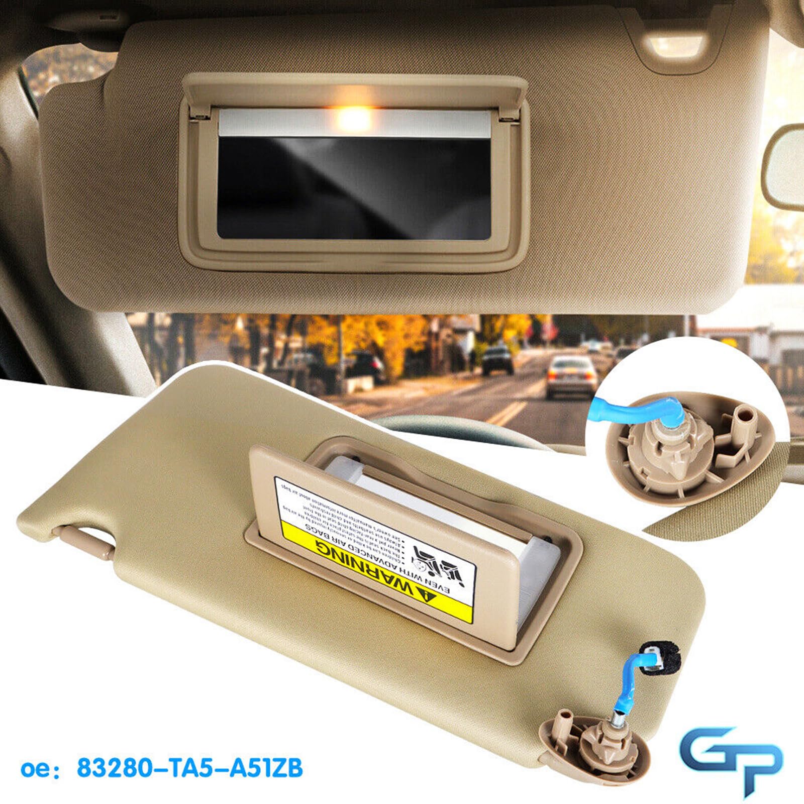 Eleganti paralumi da sole Built-in Luci Sostituire 83280TA5A51ZA. Auto Parasole Luci LED Godere di Viaggi Confortevoli