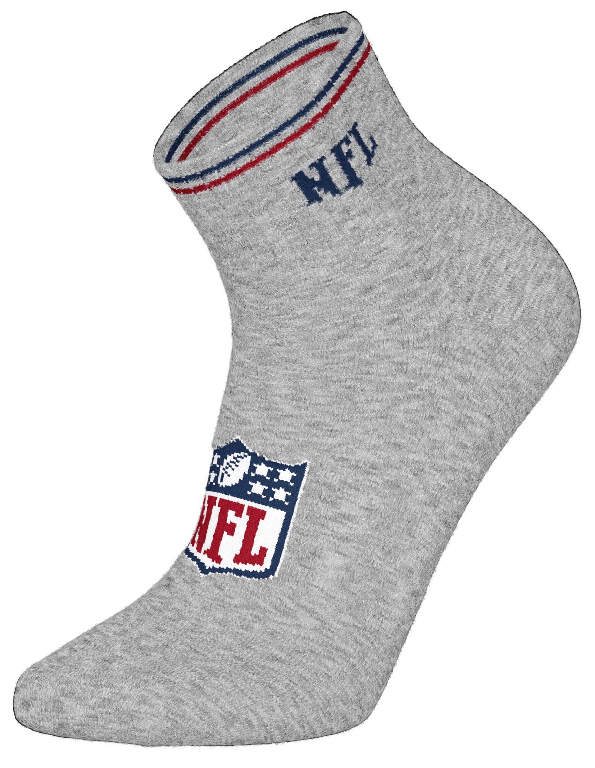 NFL SHIELD 6pk Quarter Socks - MGR/WHT/BLK - 43/46