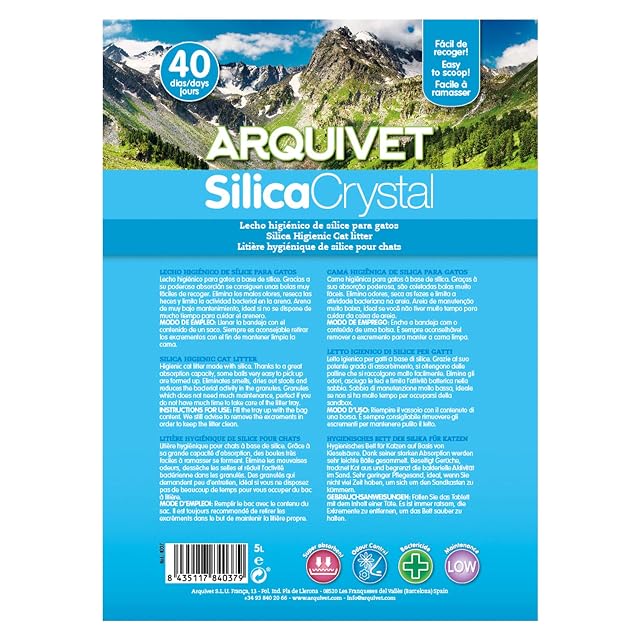 Foto 4 de 7 de Arquivet Arena Gato Silica Crystal - Capacidad 5 L - Lecho higiénico a Base de sílice para Gatos, felinos