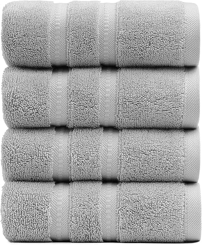 Simple&Opulence Juego de 4 toallas de mano 100% algodón de alta calidad, 16 x 28 pulgadas, ultra suaves y altamente absorbentes, 22.16 ozm, toallas