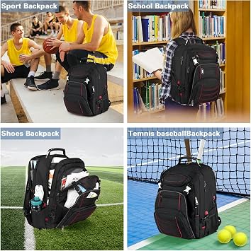 SINVICKO 18.4 Inch Laptop Backpack, Extra Large Travel Backpack, Large Capacity, Heavy Duty Laptop Backpack, Rfid 18.4 Red, 84W x 72H, Travel Backpacks