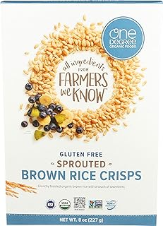 One Degree Organic Foods Cereal - Brown Rice Crisps 8oz USA (Case6)
