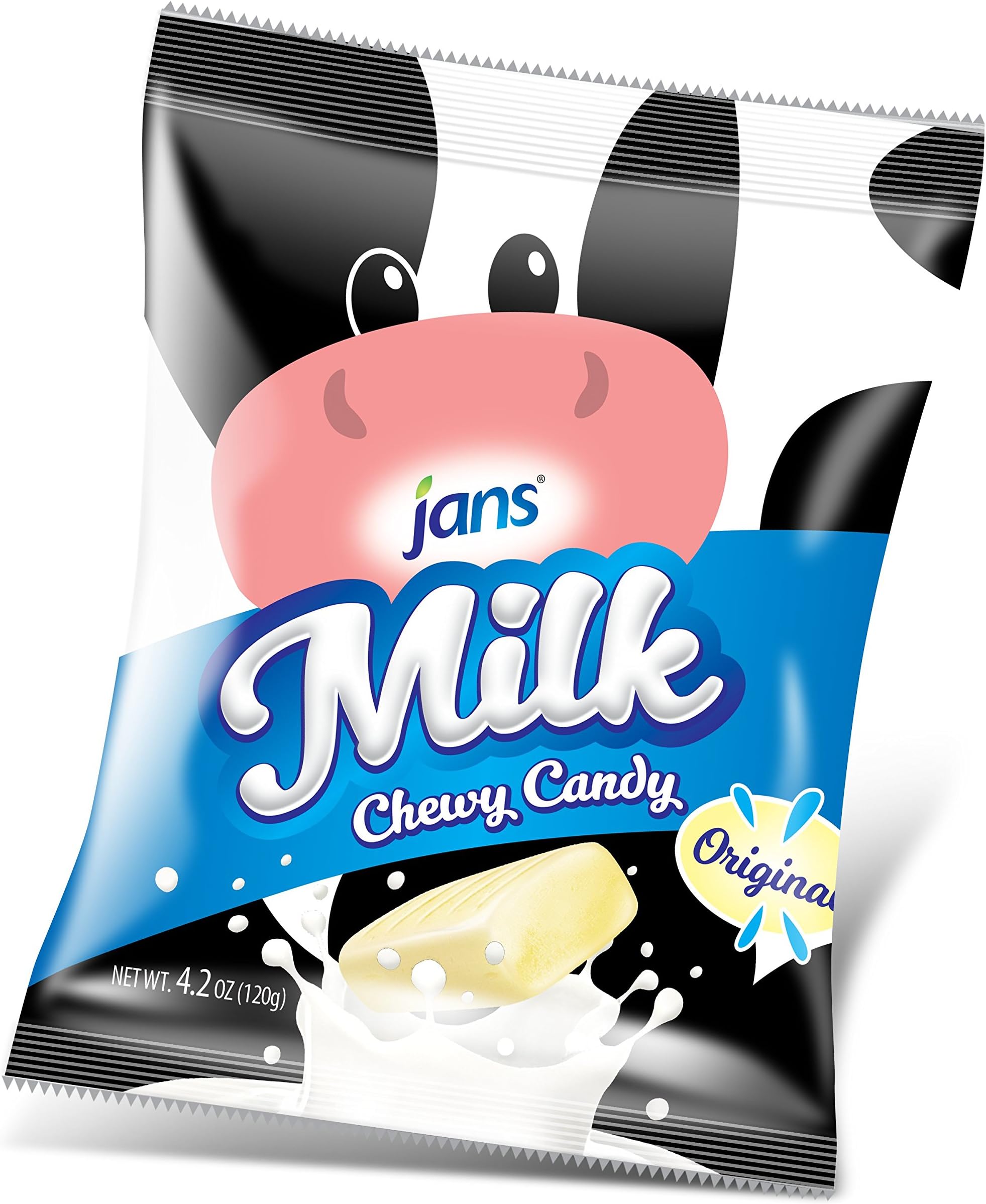 Jans Milk Chewy Candy Original Milk Flavor | Chewy and Non-Sticky Candy | Cholesterol-Free | Fat-Free | Low-Calories | Irresistible Treat for Kids and Adults 4.20 oz per bag (Pack of 1)