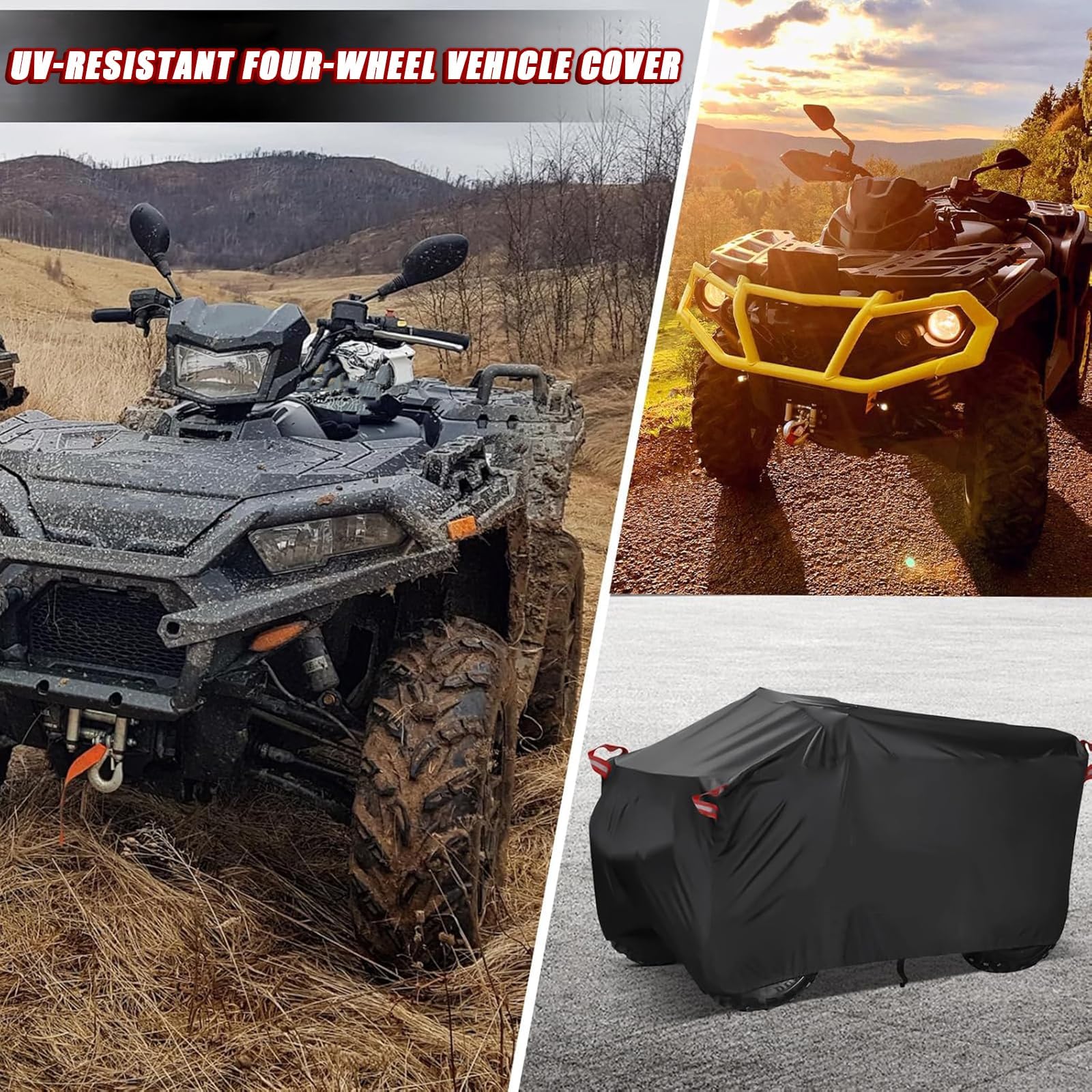 Housse Quad pour Can-Am Outlander Max XT 850 2025 2026, Imperméables Bâche Protection Quads Grande Housse de Protection avec Bandes réfléchissantes,B