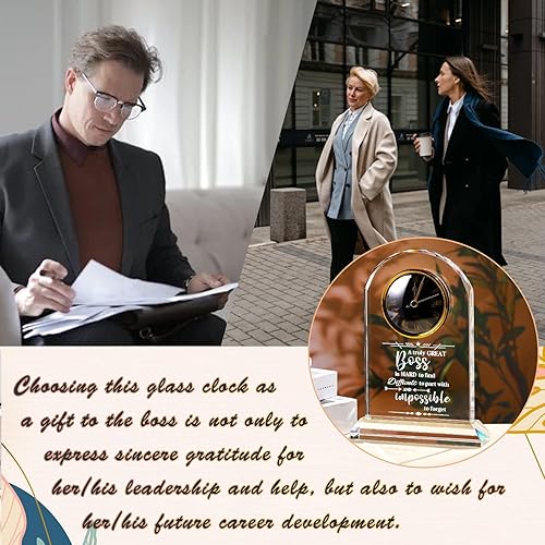 Miniatura 4 de Ornalrist Regalos de jefe para hombres y mujeres, reloj de cristal, regalos para jubilación, regalo de agradecimiento para hombres, idea de regalo