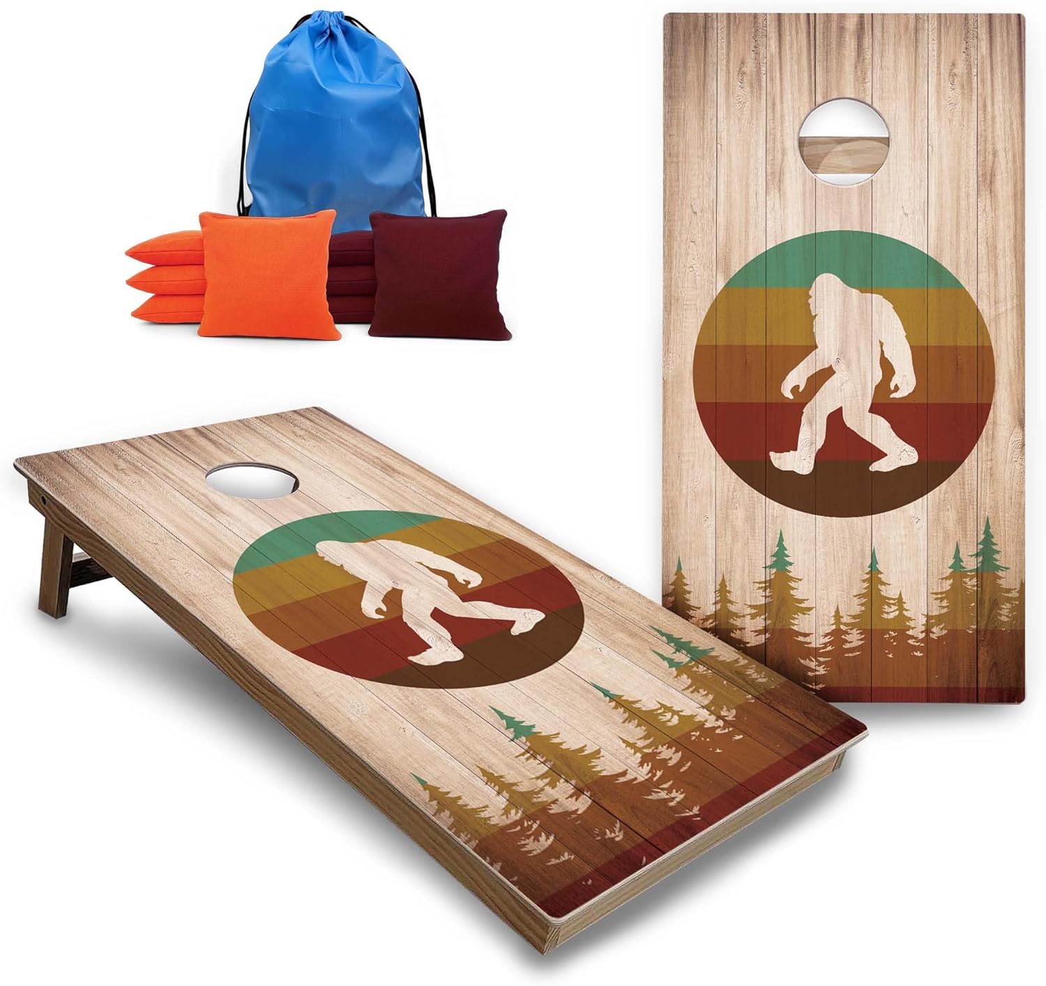 Cornhole Solutions Backyard Series Regulation Cornhole Boards Set – 4 ft x 2 ft Professional Size – Baltic Birch Plywood – Folding Legs – Premium Corn Hole Game