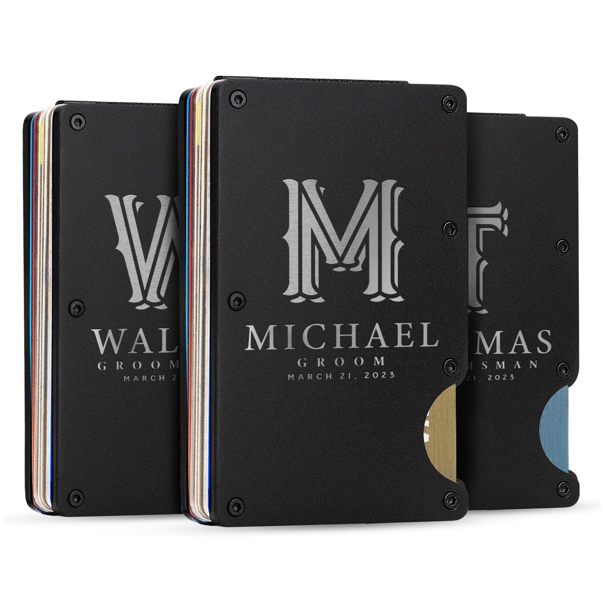 Amazing Items Set of 3, Groomsmen Gifts, Personalized Groomsmen Proposal Gifts, Groomsman Gift for Wedding, Custom Groomsmen Gifts Wallet Set,