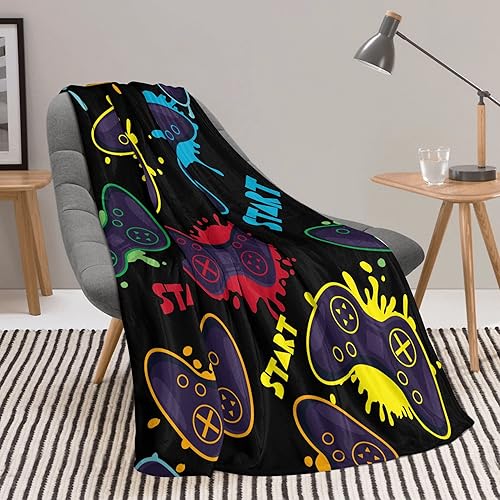 Miniatura 7 de Manta de videojuegos para niños y niñas, manta de viaje suave para jugadores, manta de forro polar acogedora para videojuegos, regalo para los