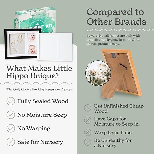 Miniatura 3 de Little Hippo Kit de huellas de bebé y recuerdo Kit de huellas de manos para bebé Kit de mano y huella para bebé para regalo de bebé, regalo