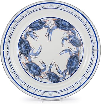 Golden Rabbit Enamelware - 20" Large Tray Blue Crab