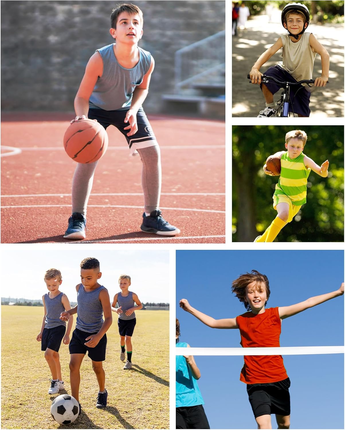 Boys Sleeveless Compression Shirt Kids Athletic Tank Tops Youth Quick Dry Workout Undershirt for Football - Image 2