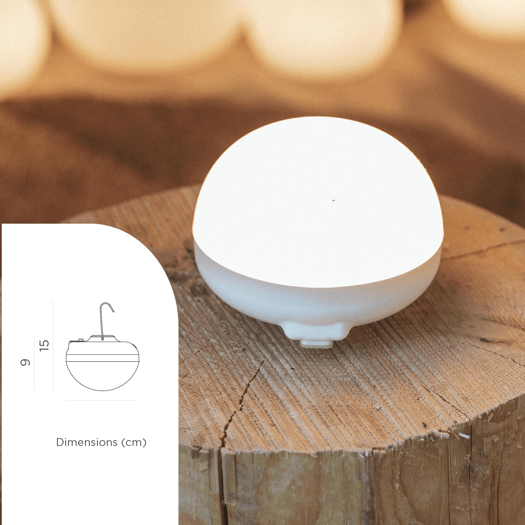 Newgarden - Lámpara de Camping y Emergencias LED Cherry. Bombilla Portátil con Gancho e Imán, Sin Cables con Batería Recargable por USB. 900 Lúmenes y Hasta 20H de Uso. Resistente IP54 (Blanco)