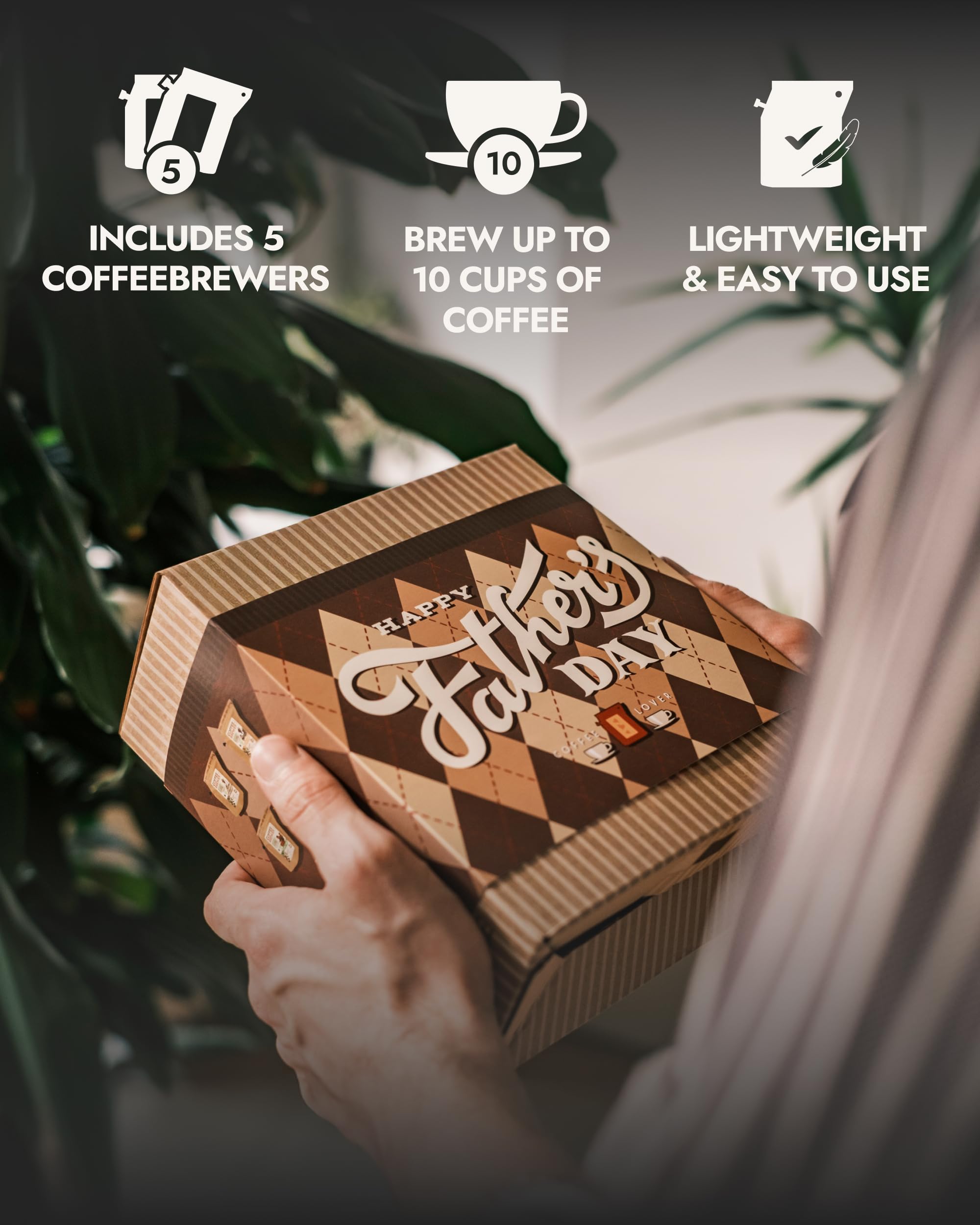 Cadeaux de fête des pères pour papa avec les meilleurs cafés du monde entier - Cadeau de fête des pères pour homme à brasser et à déguster à tout moment et partout - Cadeau de fête des pères avec 5