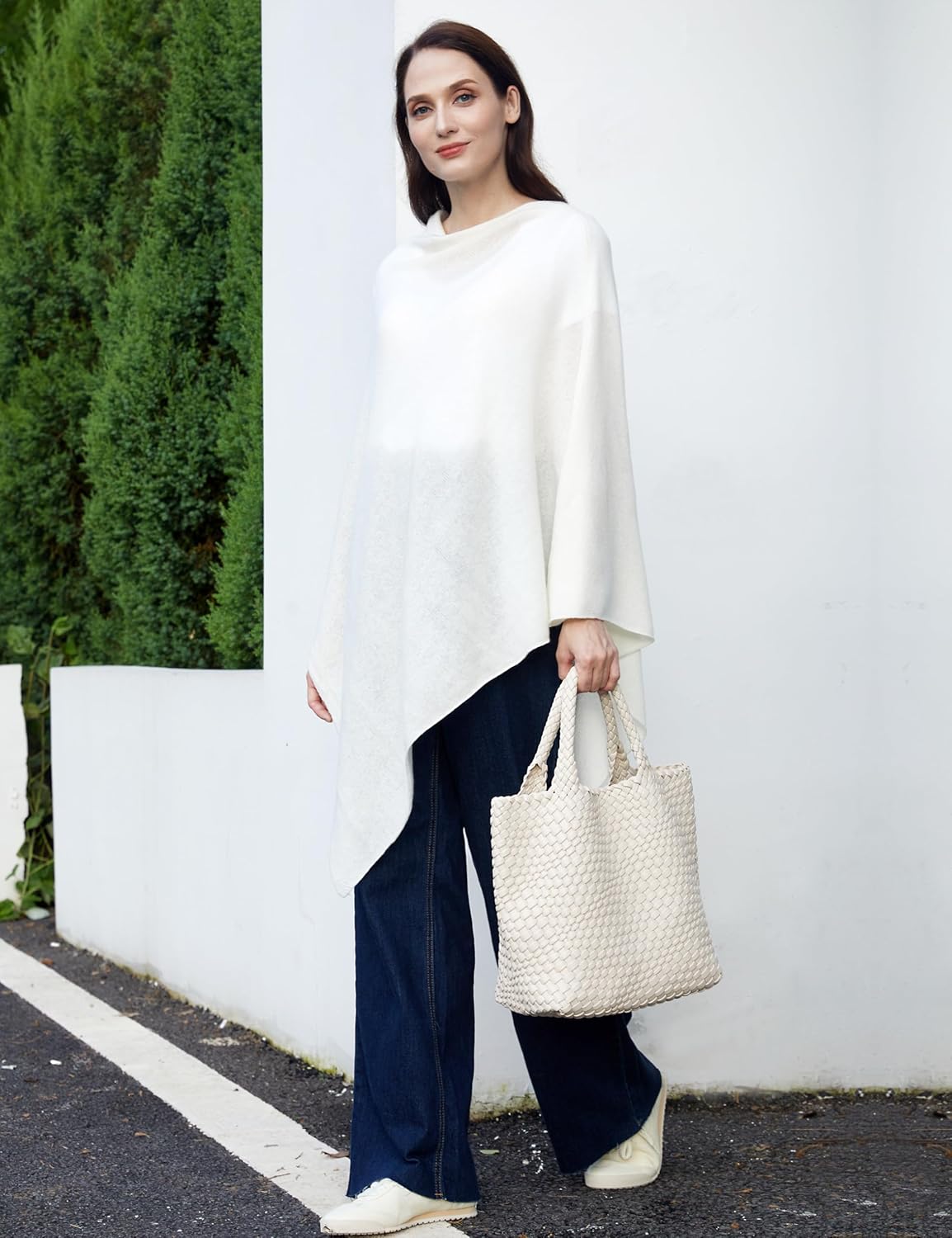 Soft Cashmere Blend Knitted Poncho for Women Wayfarer Travel Luxurious Dress Versatile Lightweight - Image 6