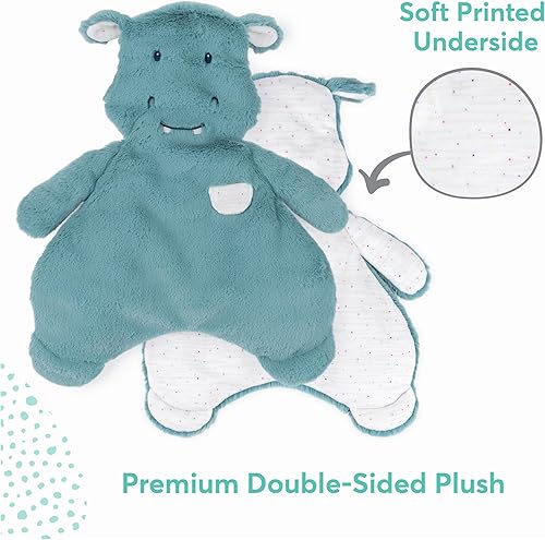 Miniatura 2 de GUND Baby Oh So Snuggly Hippo Lovey, manta de felpa suave prémium para bebés y recién nacidos, color verde azulado