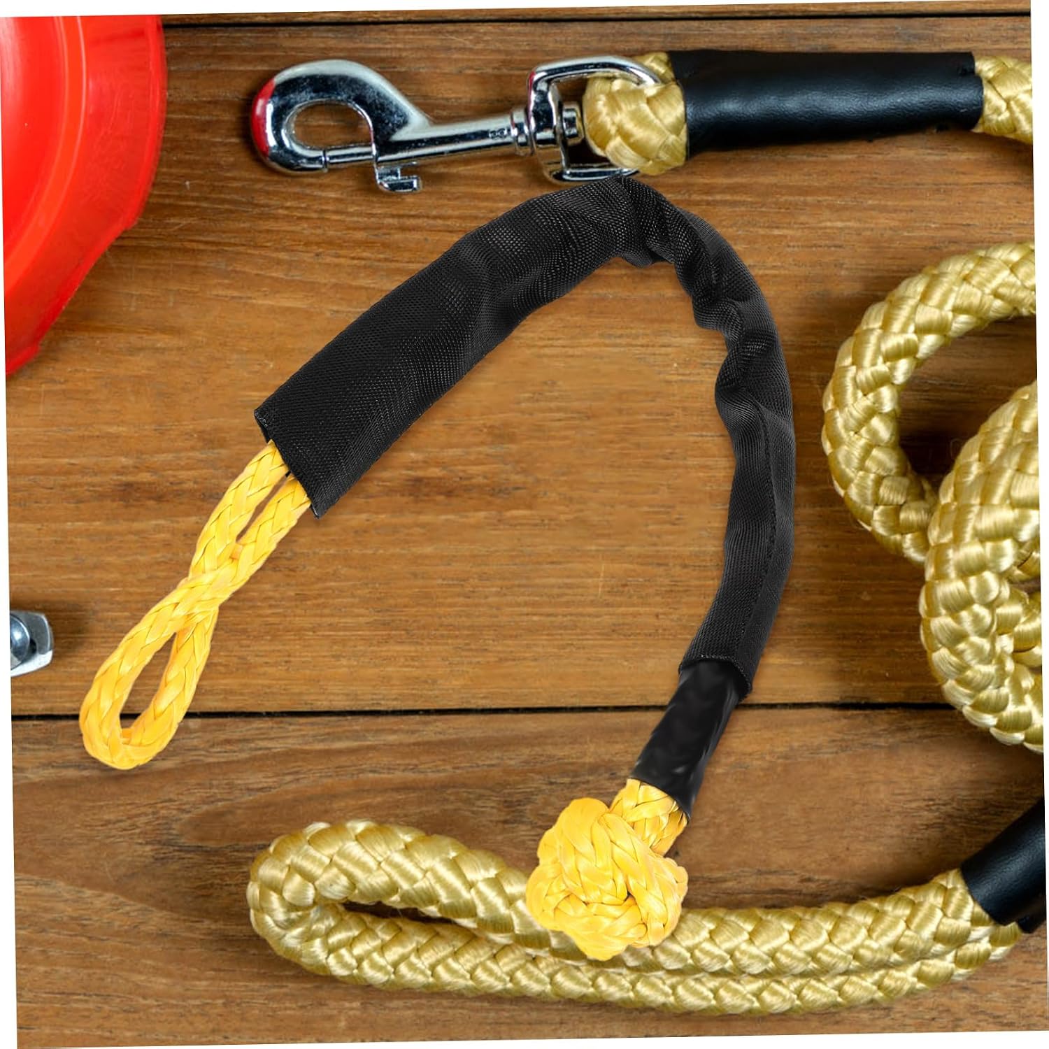Unomor Tow Rope Winch Hook Car Trailer Straps Towing Recovery Straps Synthetic Winch Cable Rope Shackle Break Strength Exceeds Traditional Steel Shackles Random