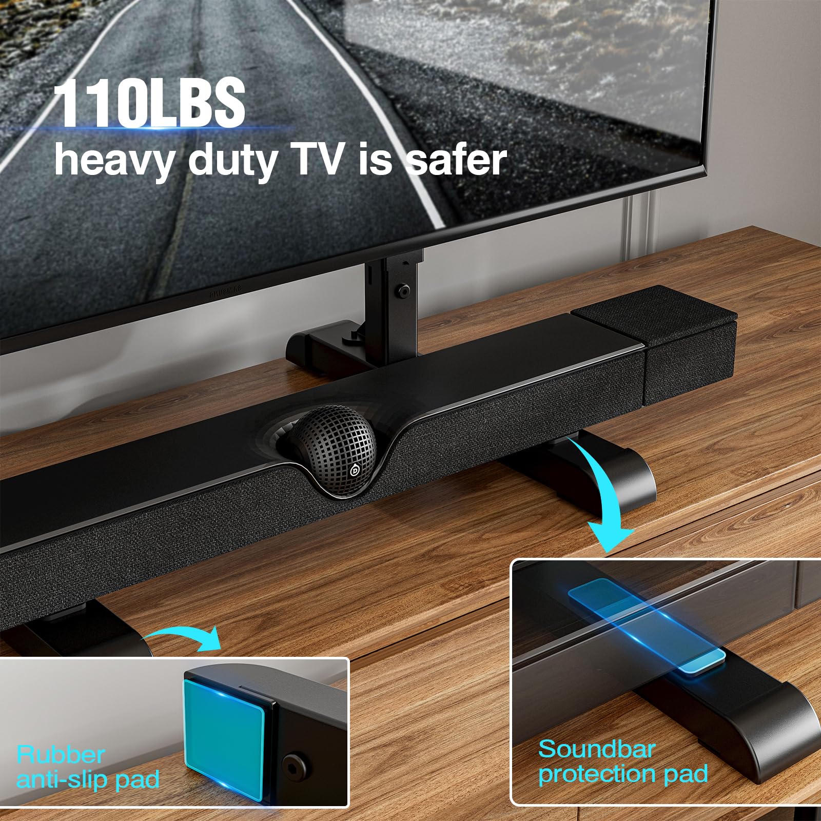 Soporte universal de TV para televisores LCD LED de 19 a 70 pulgadas, patas de TV de altura ajustable de repuesto con capacidad para hasta 110 libras, base de soporte de TV de mesa, VESA 2