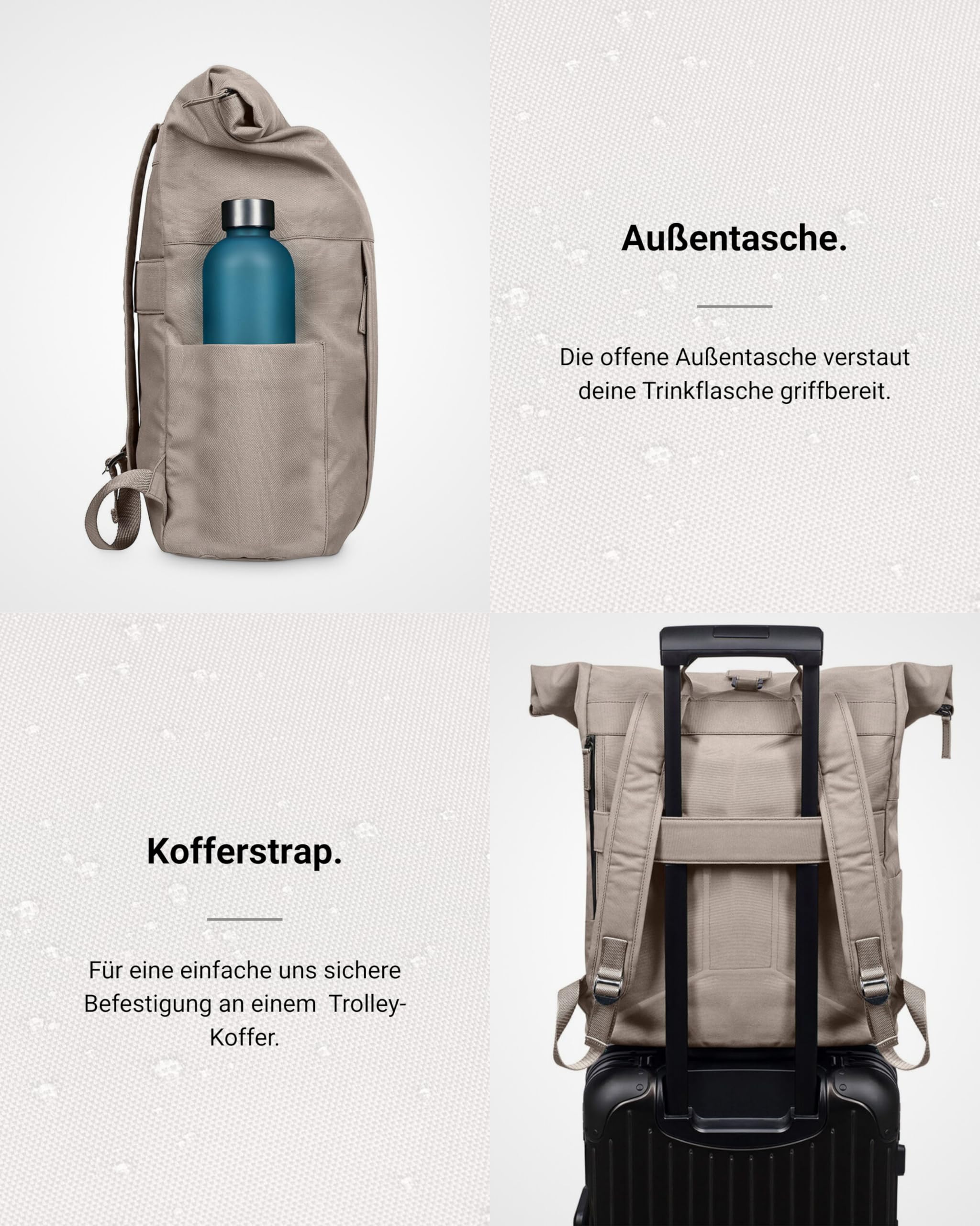 Ocean Rolltop Big Rucksack 30L Damen Herren Laptopfach