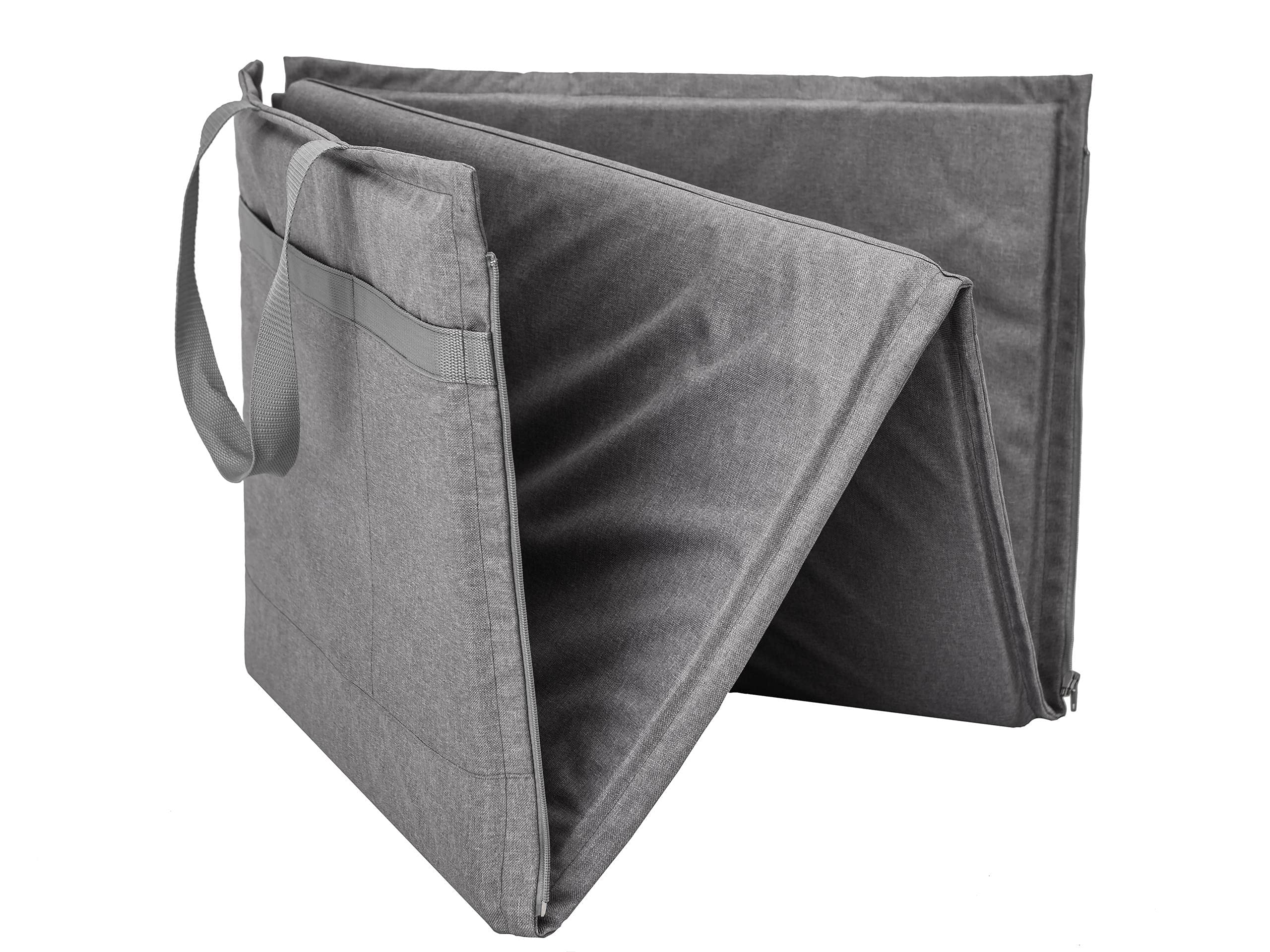PillowPrim Tappetino da spiaggia, per gli appassionati di attività all'aperto e del campeggio, comodo da sdraiare in giardino e in spiaggia, portatile e pieghevole, 2 in 1, 177 x 54 cm, grafite