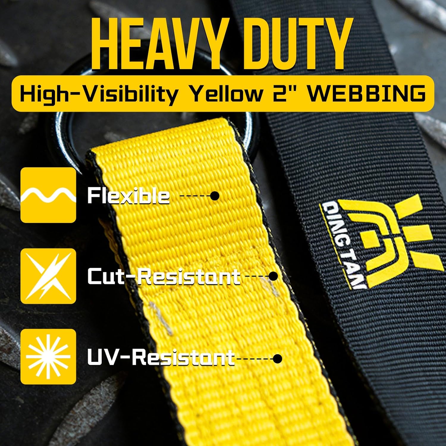 Car Tie Down Straps for Trailers 4 Pack - Tire Ratchet Strap with Flat Hooks - 2"x96", 10,000LBS Break Strength - Lasso Style Wheel Straps for Hauling UTV, SUV, Any Cars - Yellow