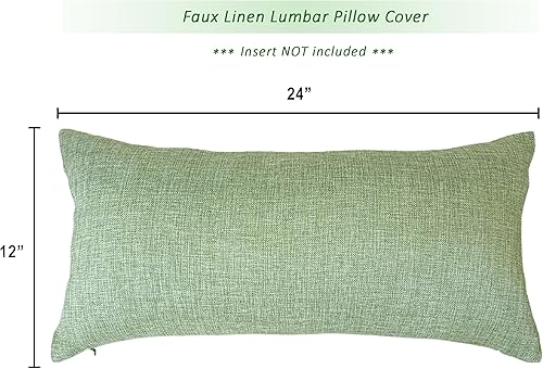 Miniatura 7 de Aiking Home - Funda de almohada tejida de lino sintético fino, tamaño 12 x 24 pulgadas, musgo