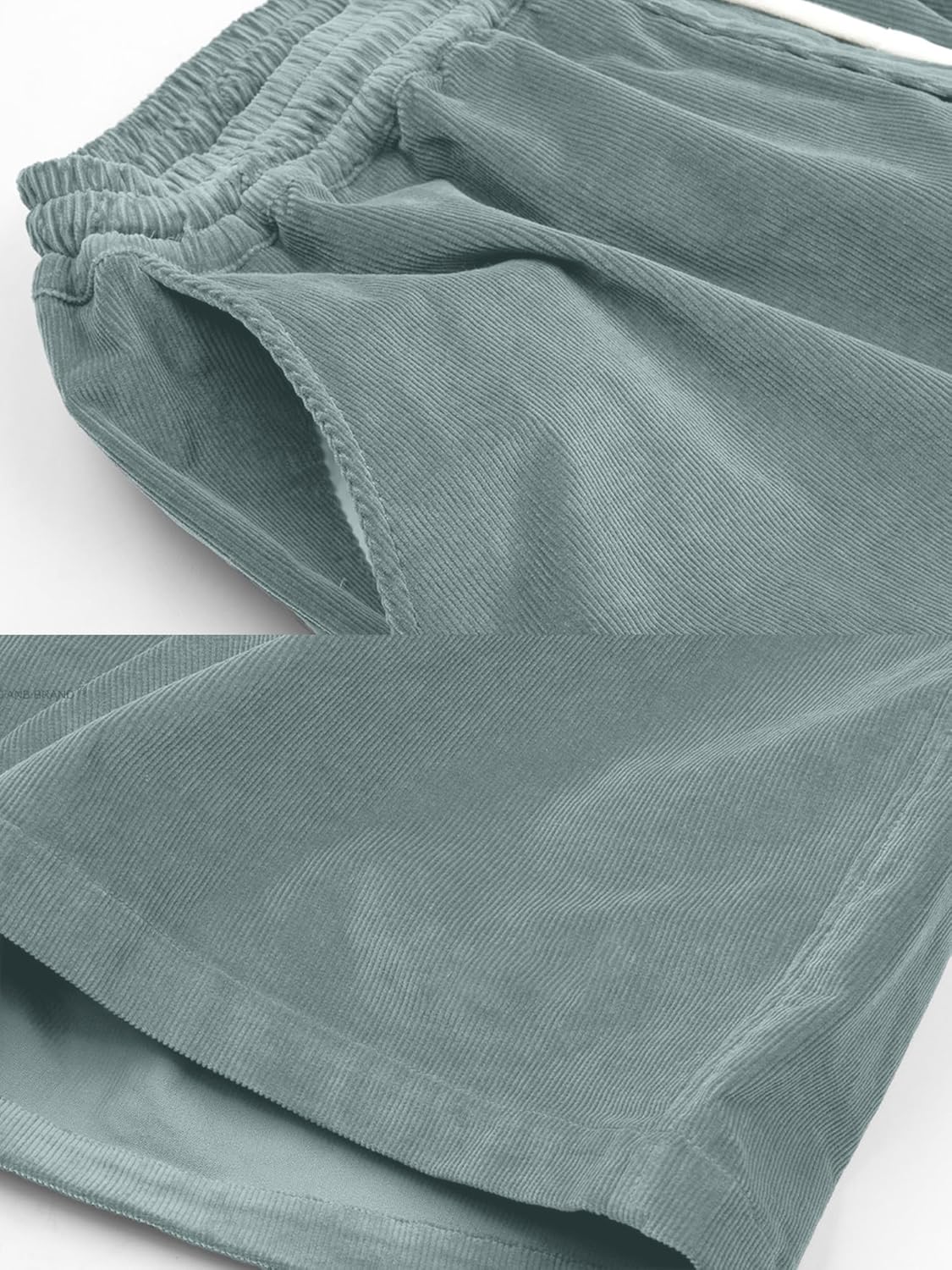 HOTake Mens Corduroy Shorts Casual 7 Inch Elastic Waist Drawstring Summer Beach Loose Fit Shorts - Image 4