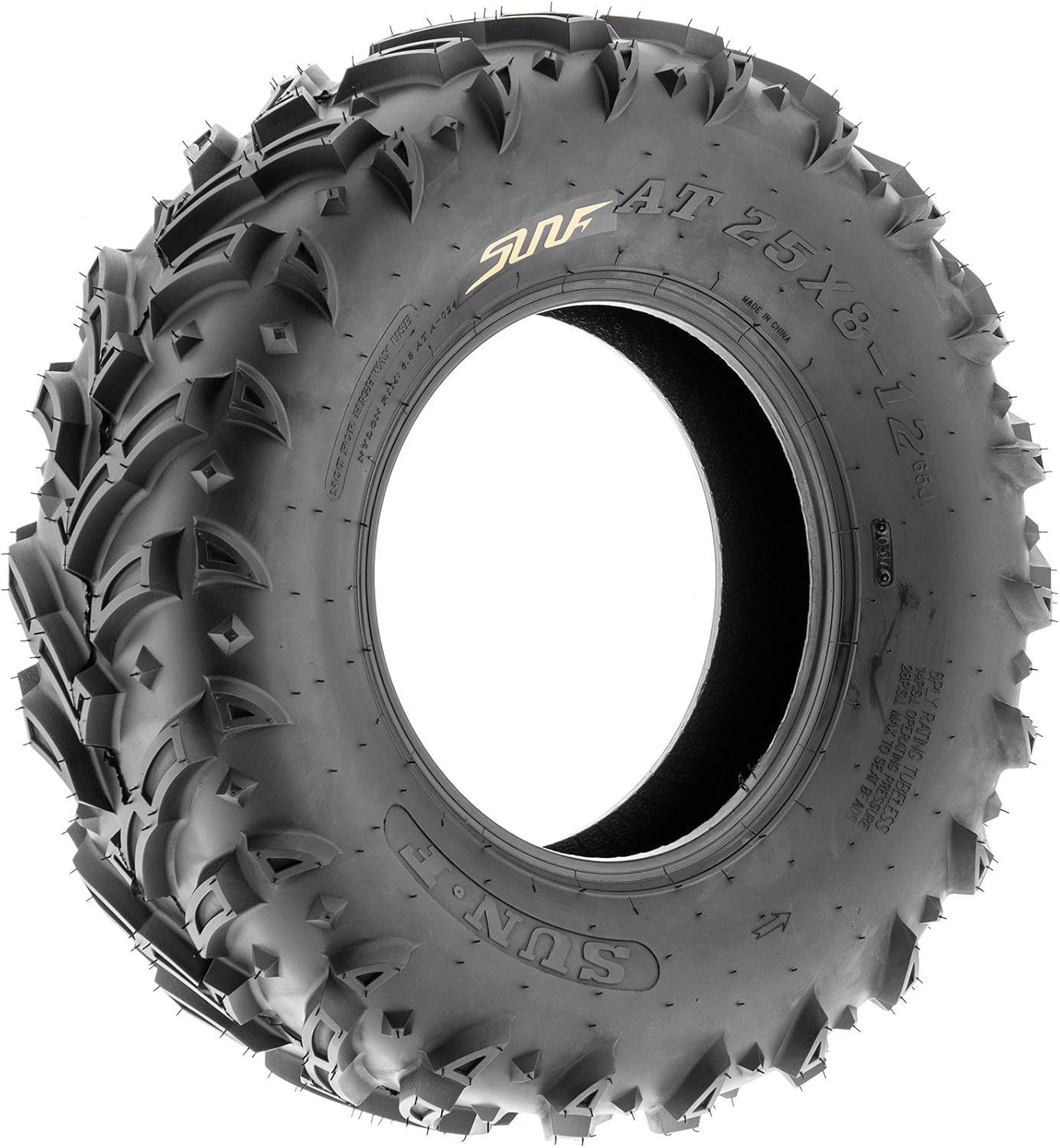 SunF A024 25x8-12 ATV UTV Mud/Trail Tire, 6-PR